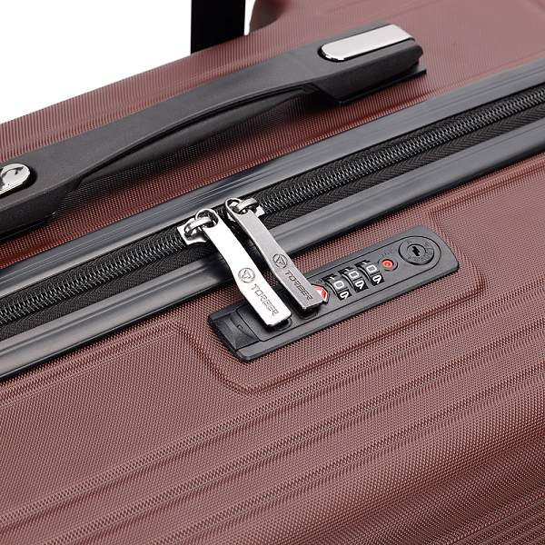 Чемодан TORBER Onego, бордовый, ABS-пластик, 69,5 х 46 х 26 см, 69 л T2081BM Torber, Артикул: T2081BM фото №1
