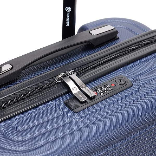 Чемодан TORBER Onego, синий, ABS-пластик, 59,5 х 39,5 х 24 см, 46 л T2081BLS Torber, Артикул: T2081BLS фото №1
