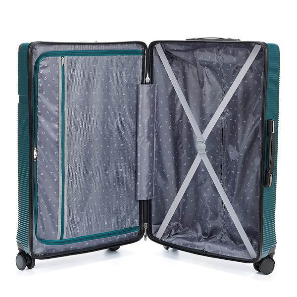 Чемодан TORBER Onego, зелёный, ABS-пластик, 79,5 х 51 х 29 см, 103 л T2081GRL Torber, Артикул: T2081GRL фото №1