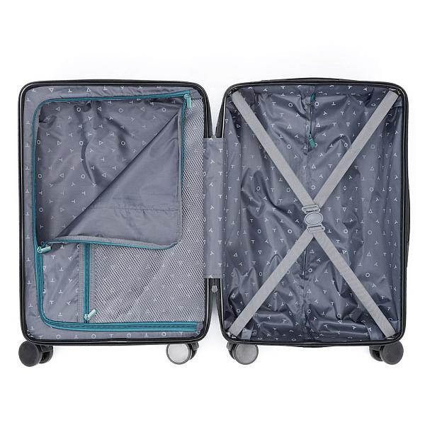 Чемодан TORBER Onego, зелёный, ABS-пластик, 59,5 х 39,5 х 24 см, 46 л T2081GRS Torber, Артикул: T2081GRS фото №1