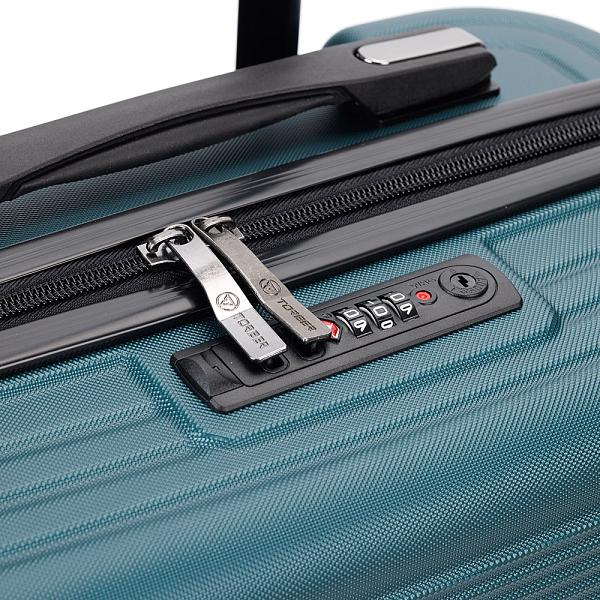 Чемодан TORBER Onego, зелёный, ABS-пластик, 59,5 х 39,5 х 24 см, 46 л T2081GRS Torber, Артикул: T2081GRS фото №1