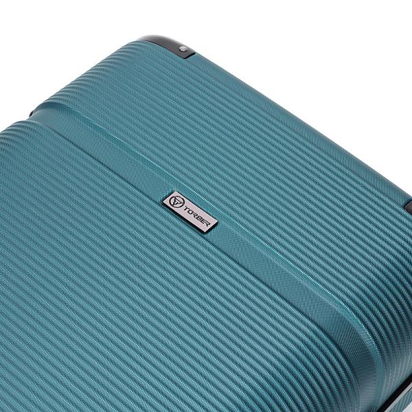 Чемодан TORBER Onego, зелёный, ABS-пластик, 59,5 х 39,5 х 24 см, 46 л T2081GRS Torber, Артикул: T2081GRS фото №1