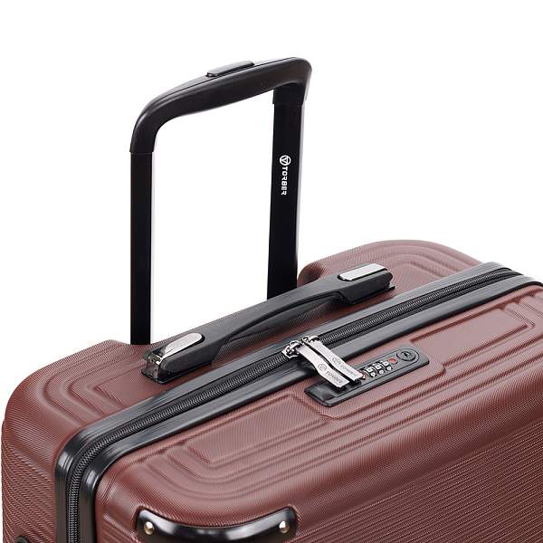 Чемодан TORBER Onego, бордовый, ABS-пластик, 79,5 х 51 х 29 см, 103 л T2081BL Torber, Артикул: T2081BL фото №1