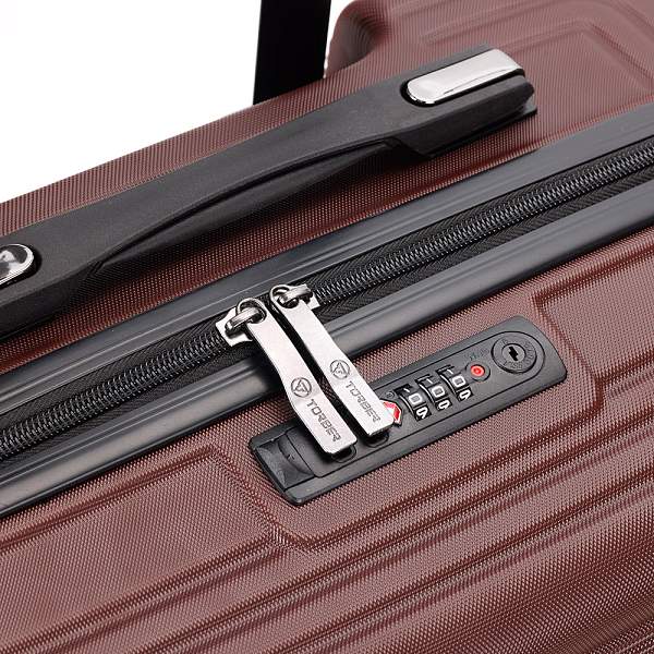 Чемодан TORBER Onego, бордовый, ABS-пластик, 79,5 х 51 х 29 см, 103 л T2081BL Torber, Артикул: T2081BL фото №1