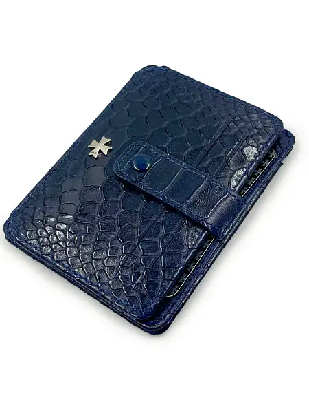 Кредитница картхолдер кожаная  Vasheron, Артикул: 9105-Anaconda D.Blue фото №1