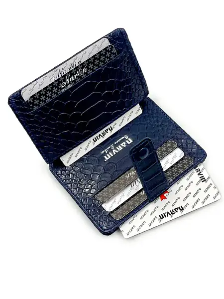 Кредитница картхолдер кожаная  Vasheron, Артикул: 9105-Anaconda D.Blue фото №1