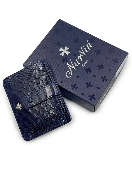 Кредитница картхолдер кожаная  Vasheron, Артикул: 9105-Anaconda D.Blue фото №1