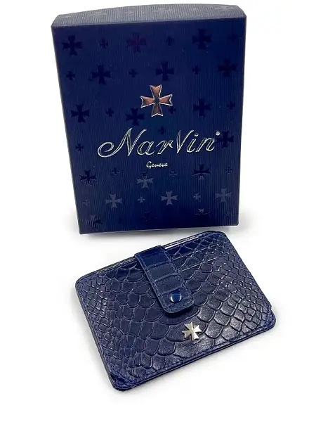 Кредитница картхолдер кожаная  Vasheron, Артикул: 9105-Anaconda D.Blue фото №1