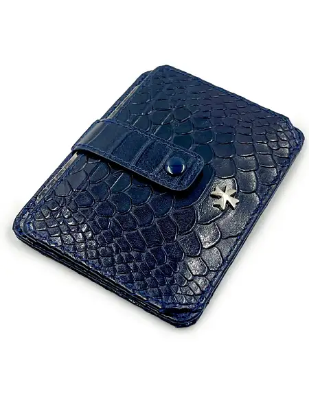 Кредитница картхолдер кожаная  Vasheron, Артикул: 9105-Anaconda D.Blue фото №1