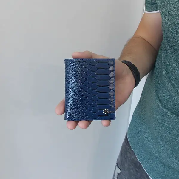 Портмоне-кредитница NARVIN 9621-Anaconda D.Blue Vasheron, Артикул: 9621-Anaconda D.Blue фото №1