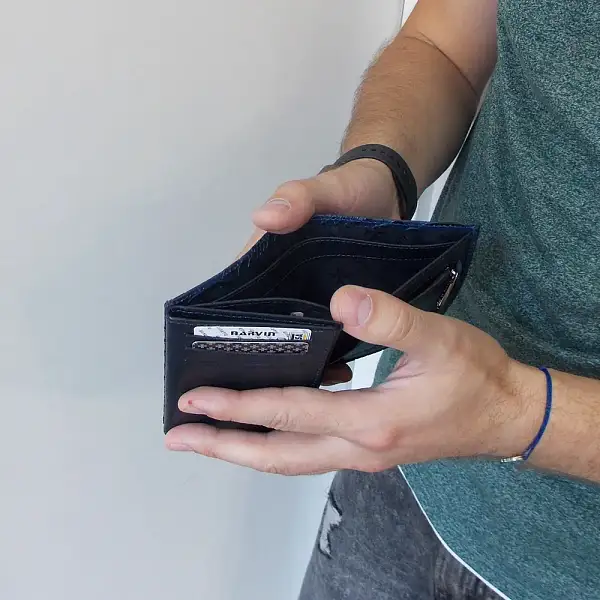 Портмоне-кредитница NARVIN 9621-Anaconda D.Blue Vasheron, Артикул: 9621-Anaconda D.Blue фото №1