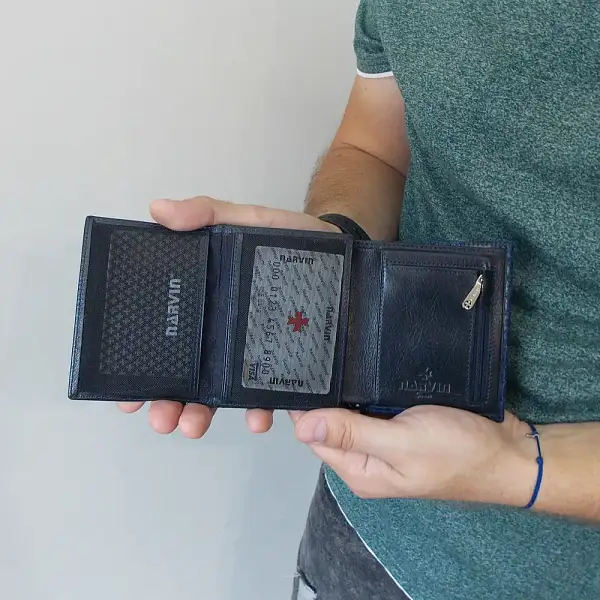 Портмоне-кредитница NARVIN 9621-Anaconda D.Blue Vasheron, Артикул: 9621-Anaconda D.Blue фото №1