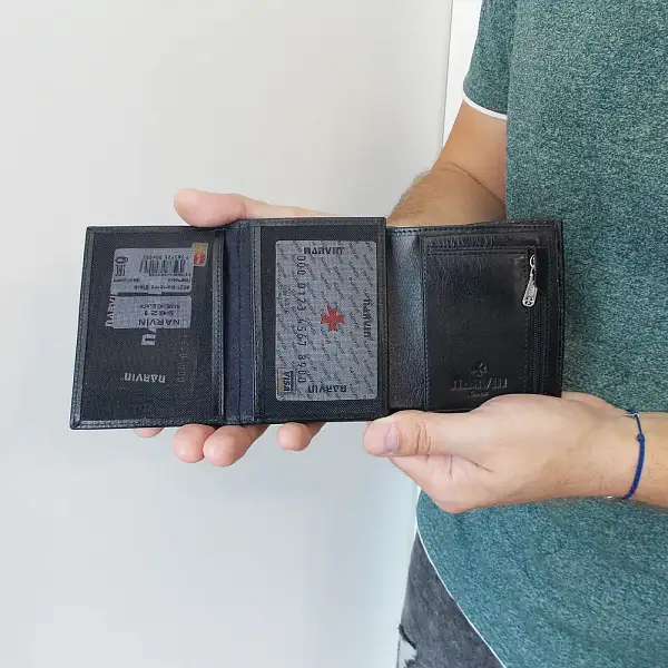 Портмоне-кредитница NARVIN 9621-Bambino Black Vasheron, Артикул: 9621-Bambino Black фото №1