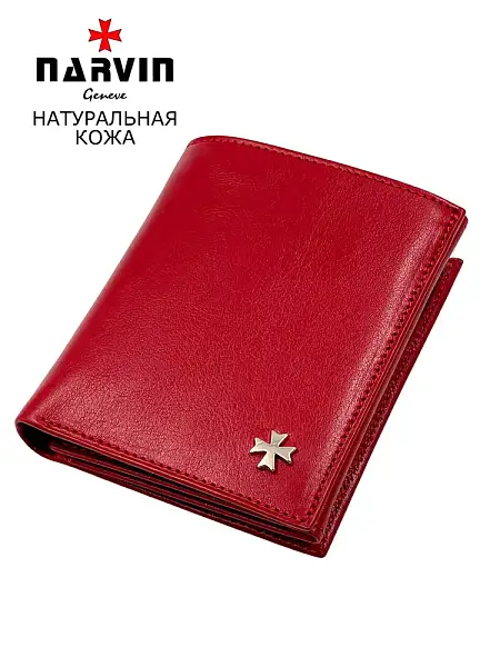 Портмоне-кредитница NARVIN 9621-Palermo Red Vasheron, Артикул: 9621-Palermo Red фото №1