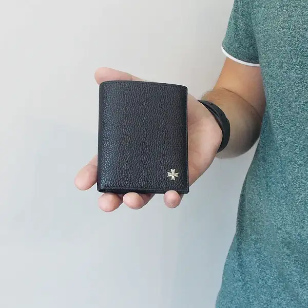 Портмоне-кредитница NARVIN 9621-Polo Black/D.Blue Vasheron, Артикул: 9621-Polo Black/D.Blue фото №1