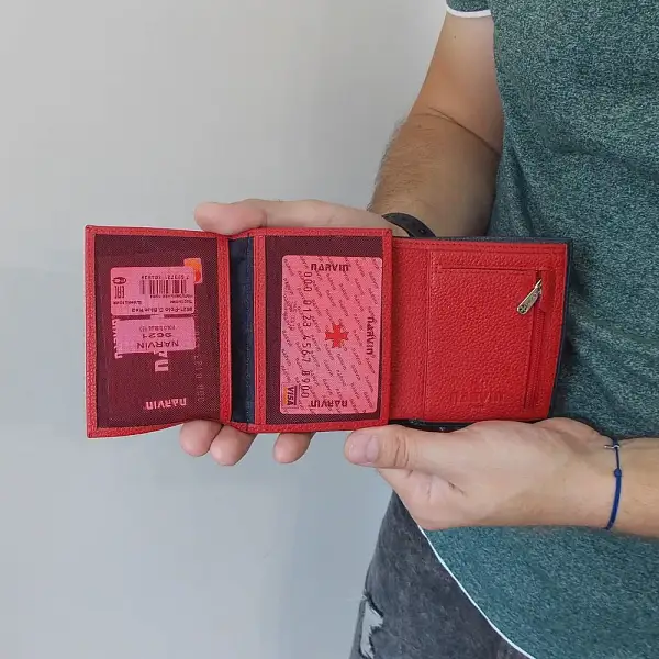 Портмоне-кредитница NARVIN 9621-Polo D.Blue/Red Vasheron, Артикул: 9621-Polo D.Blue/Red фото №1