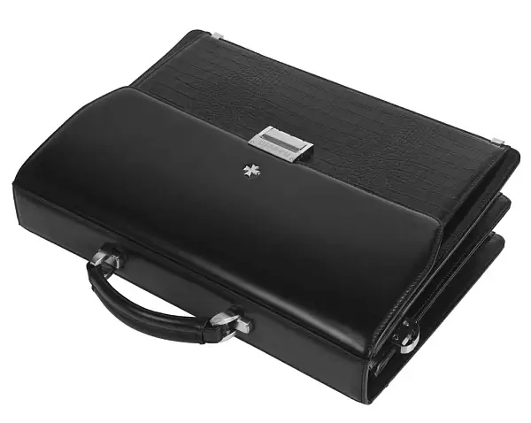 Портфель деловой из натуральной кожи NarVin 9737-Vegetta Black/Aligro Vasheron, Артикул: 9737-Vegetta Black/Aligro фото №1