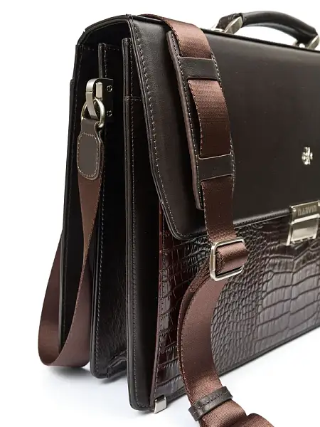 Портфель деловой из натуральной кожи NarVin 9737-Vegetta Brown/Aligro Vasheron, Артикул: 9737-Vegetta Brown/Aligro фото №1