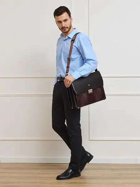 Портфель деловой из натуральной кожи NarVin 9737-Vegetta Brown/Aligro Vasheron, Артикул: 9737-Vegetta Brown/Aligro фото №1