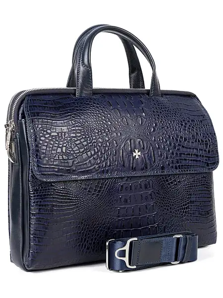 Сумка-Портфель NarVin 9759-Bambino D.Blue из натуральной кожи Vasheron, Артикул: 9759-Bambino D.Blue фото №1