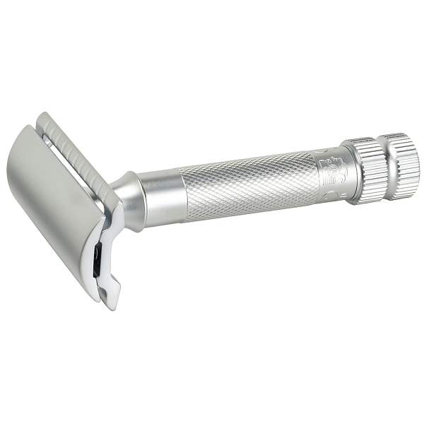 Cтанок Т-образный для бритья MERKUR 34C, матовое хромированное покрытие, прямой срез, закрытый гребень, короткая ручка, лезвие в комплекте (1 шт) 34002 MERKUR, Артикул: 34002 фото №1