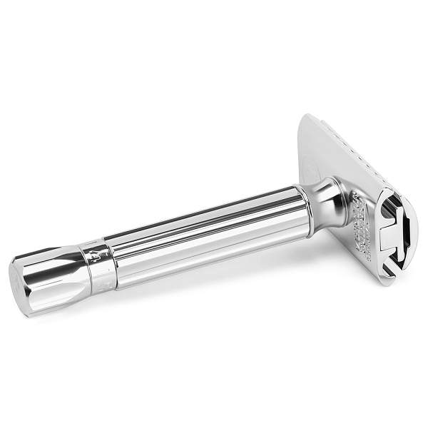 Станок Т-образный для бритья MERKUR 500 PROGRESS, глянцевое хромированное покрытие, прямой срез, закрытый гребень, лезвие в комплекте (1 шт) 500101 MERKUR, Артикул: 500101 фото №1