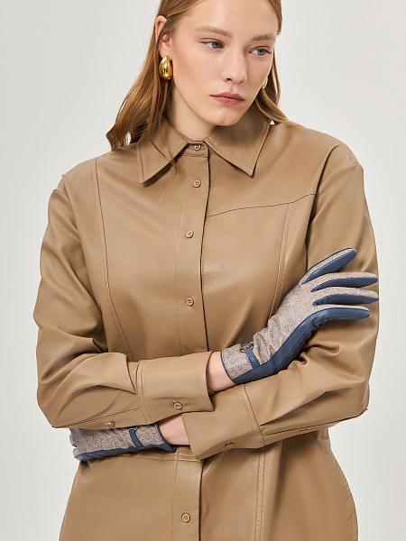 Перчатки жен п/ш LB-2534 black-beige Labbra, Артикул: LB-2534-65_01-00055 фото №1
