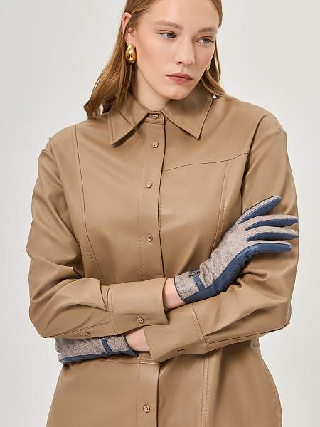 Перчатки жен п/ш LB-2534 black-beige Labbra, Артикул: LB-2534-75_01-00055 фото №1