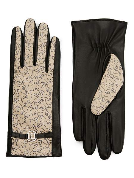 Перчатки жен п/ш LB-2534 black-beige Labbra, Артикул: LB-2534-8_01-000558 фото №1