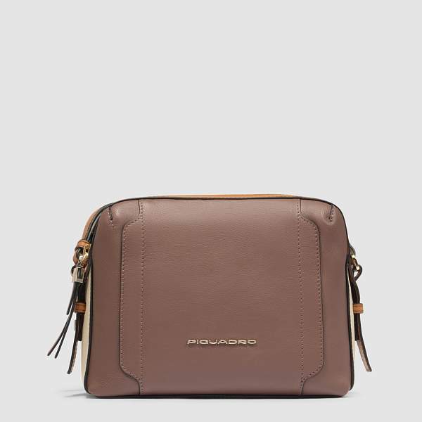 Женская сумка через плечо Piquadro BD4870W92/MBE кожаная бежевая-оранжевая Piquadro, Артикул: BD4870W92/MBE фото №1