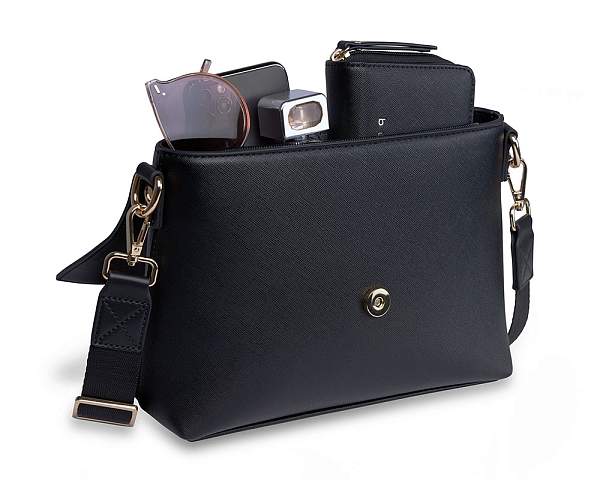 Сумка наплечная женская BUGATTI Ella, черная, полиуретан, 27х9х20,5 см 496628S01 BUGATTI, Артикул: 496628S01 фото №1