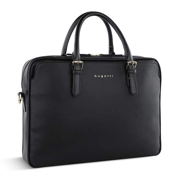 Портфель женский BUGATTI Ella 15'', черный, полиуретан, 38х6х27,5 см 496626S01 BUGATTI, Артикул: 496626S01 фото №1