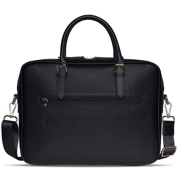 Портфель женский BUGATTI Ella 15'', черный, полиуретан, 38х6х27,5 см 496626S01 BUGATTI, Артикул: 496626S01 фото №1