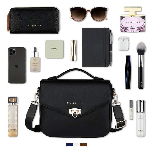 Сумка женская BUGATTI Ella, черная, полиуретан, 29х10х22 см 496634S01 BUGATTI, Артикул: 496634S01 фото №1