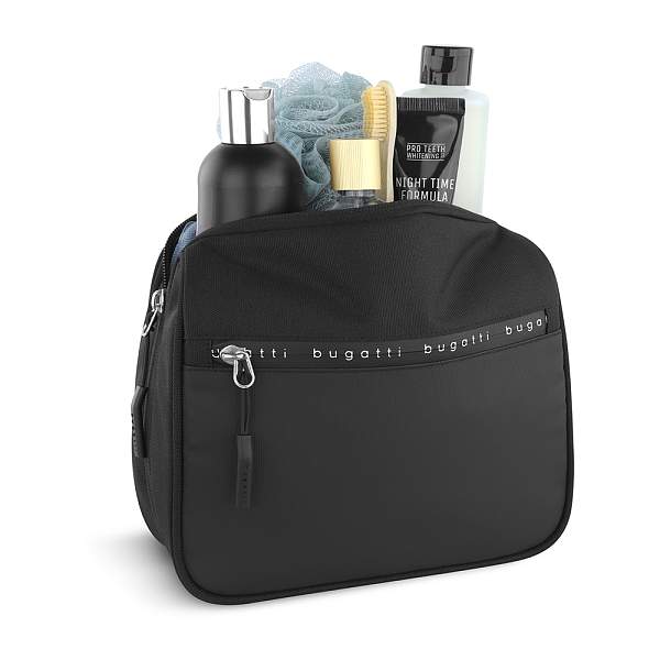 Несессер BUGATTI Blanc Delight, чёрный, нейлон RPET600D/тарпаулин/полиэстер, 24х9х21 см, 3,6 л 49451301 BUGATTI, Артикул: 49451301 фото №1