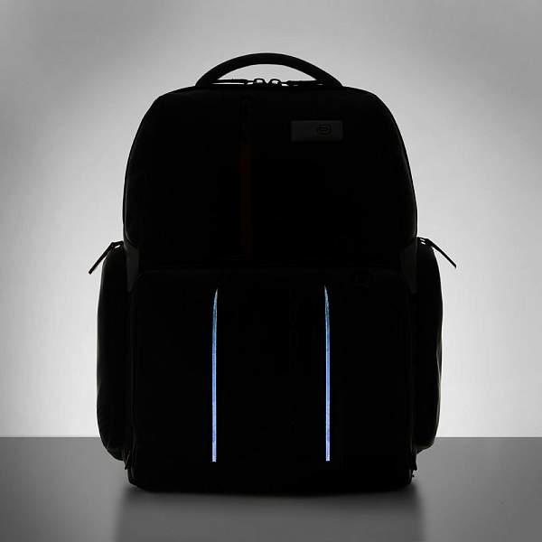 Рюкзак кожаный Piquadro CA4550UB00BML/GRN с подсветкой черно-серый Piquadro, Артикул: CA4550UB00BML/GRN фото №1