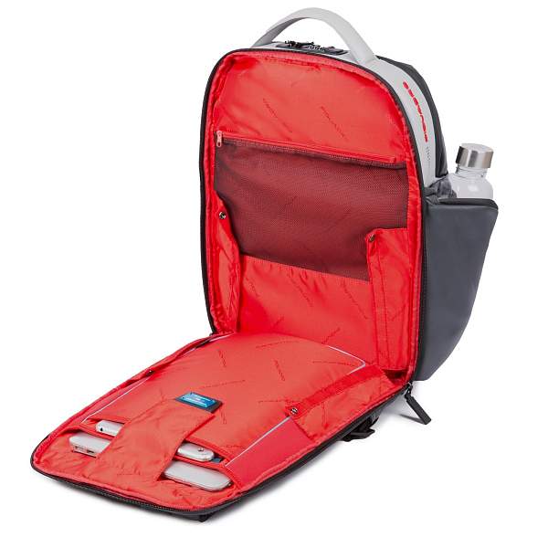 Рюкзак кожаный Piquadro CA4550UB00BML/GRN с подсветкой черно-серый Piquadro, Артикул: CA4550UB00BML/GRN фото №1