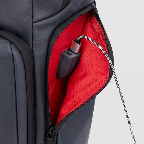 Рюкзак кожаный Piquadro CA4550UB00BML/GRN с подсветкой черно-серый Piquadro, Артикул: CA4550UB00BML/GRN фото №1