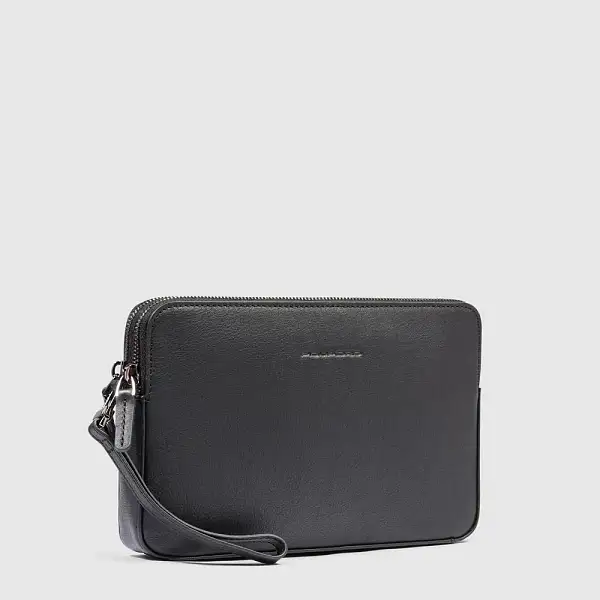 Клатч мужской с двумя отделениями Piquadro AC3944B3R/N кожаный черный Piquadro, Артикул: AC3944B3R/N фото №1