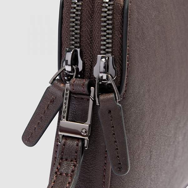 Клатч мужской с двумя отделениями Piquadro AC3944B3R/TM кожаный коричневый Piquadro, Артикул: AC3944B3R/TM фото №1