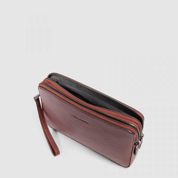 Клатч мужской с двумя отделениями Piquadro AC3944B3R/CU кожаный табачный Piquadro, Артикул: AC3944B3R/CU фото №1