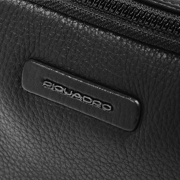 Клатч кожаный Piquadro AC4221MOS/N с двумя отделениями черный Piquadro, Артикул: AC4221MOS/N фото №1