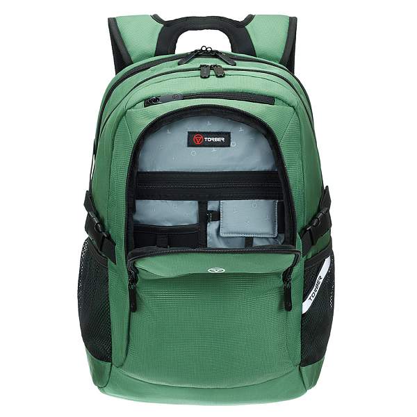 Рюкзак TORBER FORGRAD с отделением для ноутбука 16", зеленый, полиэстер, 47 х 34 x 28 см T2585G Torber, Артикул: T2585G фото №1