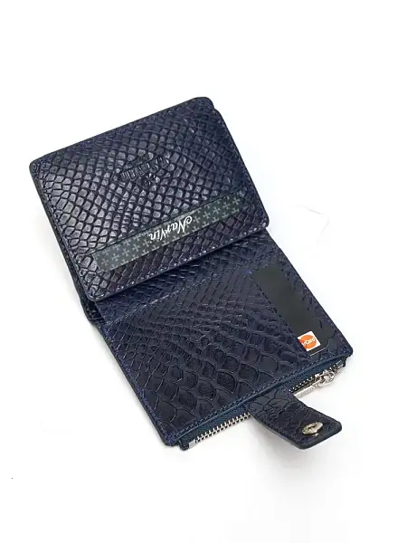 Женский кожаный кошелек-картхолдер 9564-Anaconda D.Blue Vasheron, Артикул: 9564-Anaconda D.Blue фото №1