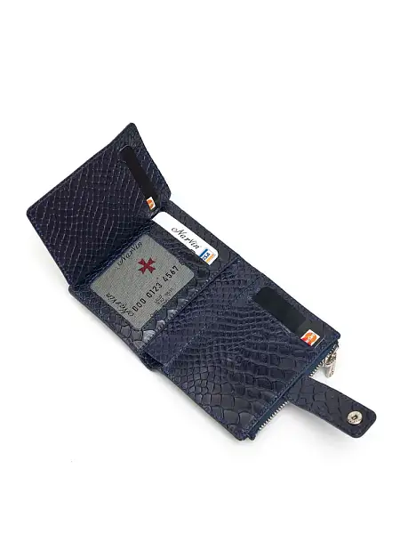 Женский кожаный кошелек-картхолдер 9564-Anaconda D.Blue Vasheron, Артикул: 9564-Anaconda D.Blue фото №1