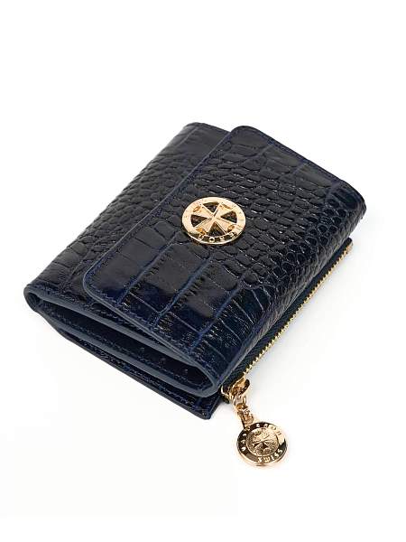 Кошелек из натуральной кожи Narvin 9565-Croco D.Blue Vasheron, Артикул: 9565-Croco D.Blue фото №1