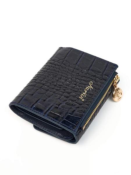 Кошелек из натуральной кожи Narvin 9565-Croco D.Blue Vasheron, Артикул: 9565-Croco D.Blue фото №1