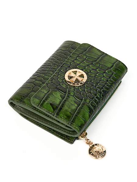 Кошелек из натуральной кожи Narvin 9565-Croco Green Vasheron, Артикул: 9565-Croco Green фото №1