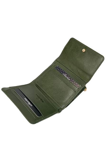 Кошелек из натуральной кожи Narvin 9565-Croco Green Vasheron, Артикул: 9565-Croco Green фото №1