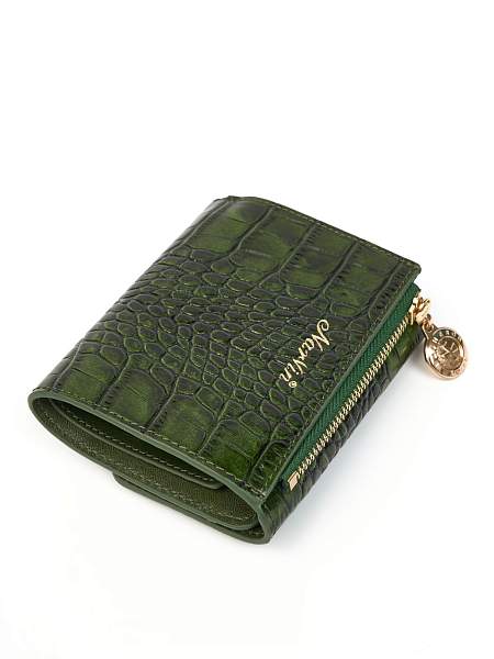 Кошелек из натуральной кожи Narvin 9565-Croco Green Vasheron, Артикул: 9565-Croco Green фото №1